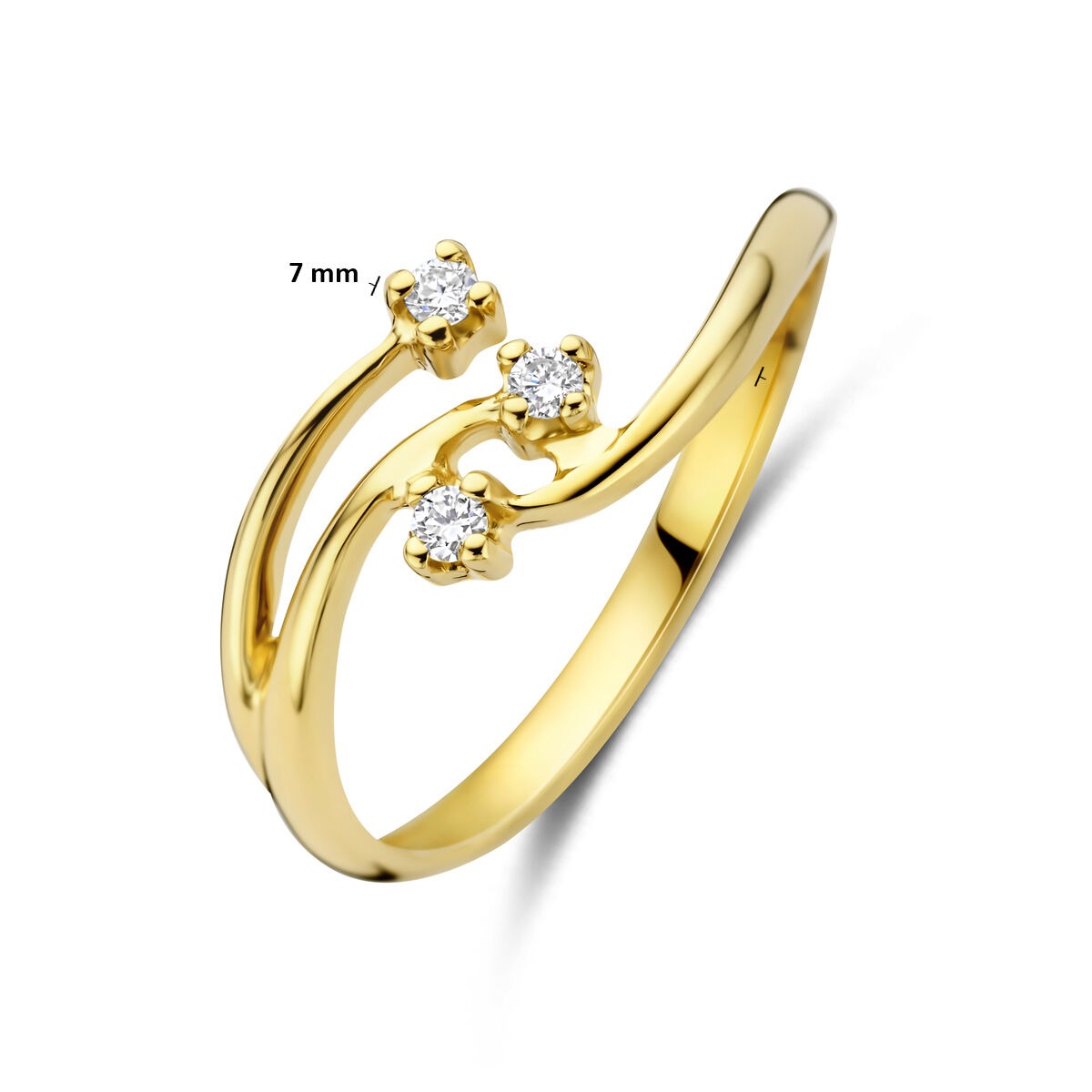 14 Karat Gelbgoldring mit im Labor gezüchtetem Diamanten