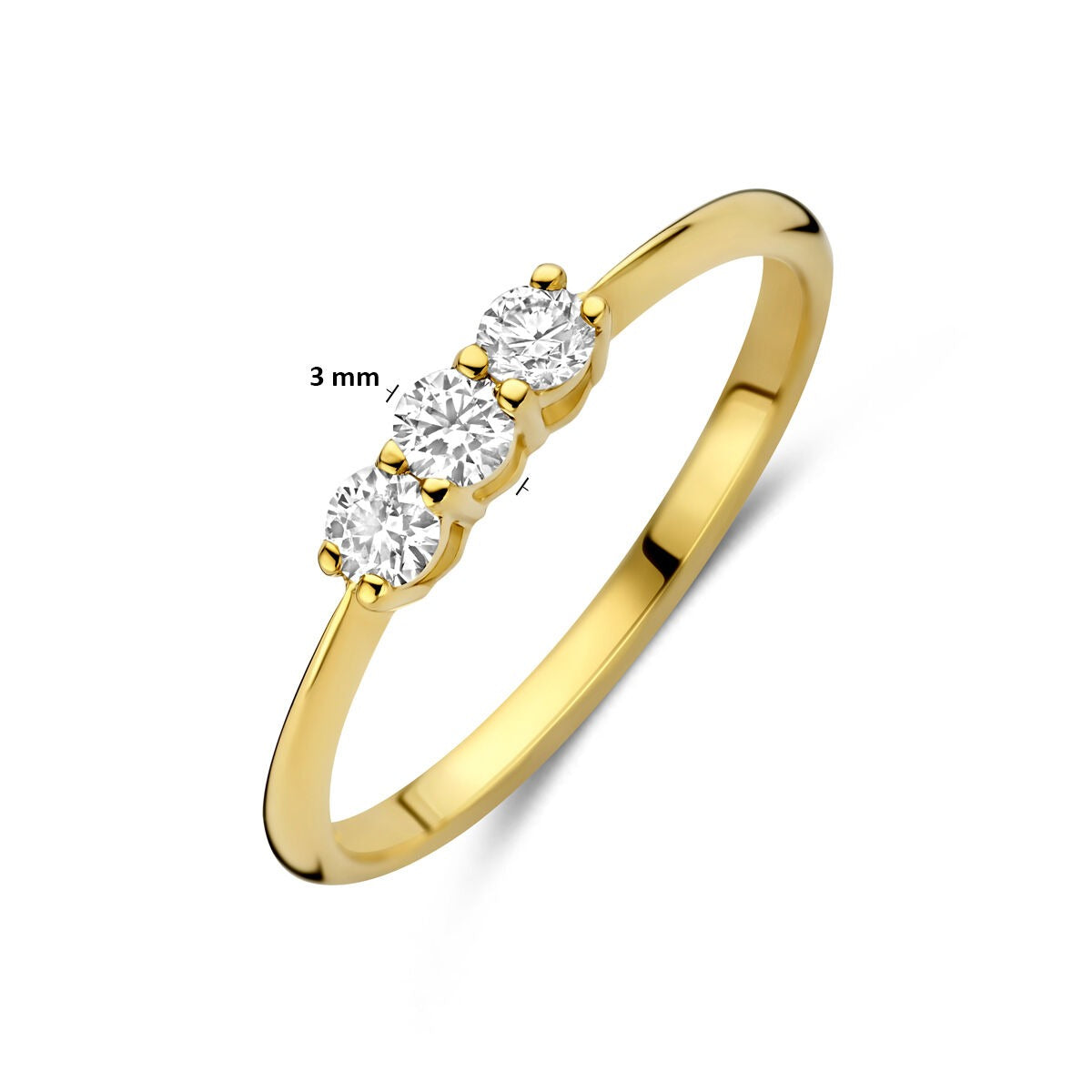 14K Gelbgoldring mit Labor-Diamanten