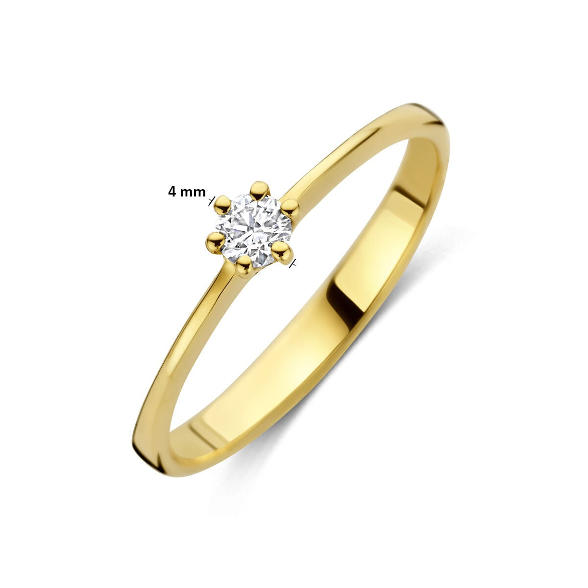 14k Gelbgoldring mit im Labor gezüchtetem Diamanten