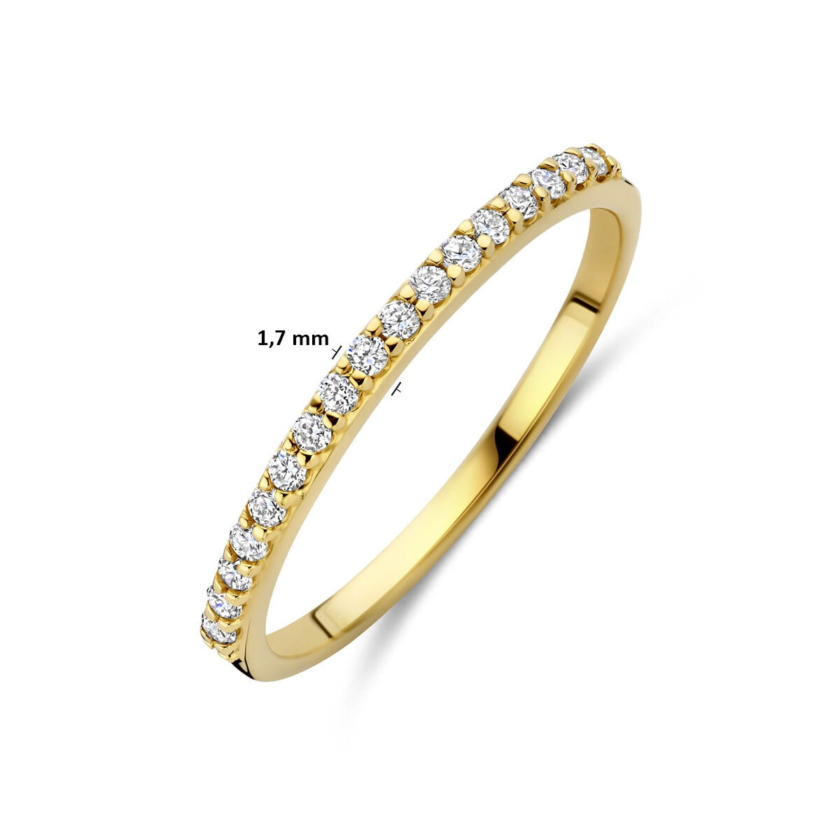 14 Karat Gelbgoldring mit im Labor gezüchtetem Diamanten