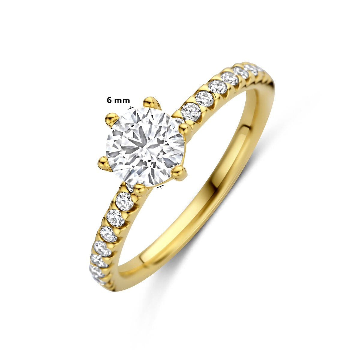 Goldener Damenring mit im Labor gezüchtetem Diamant – 14 Karat Gelbgold