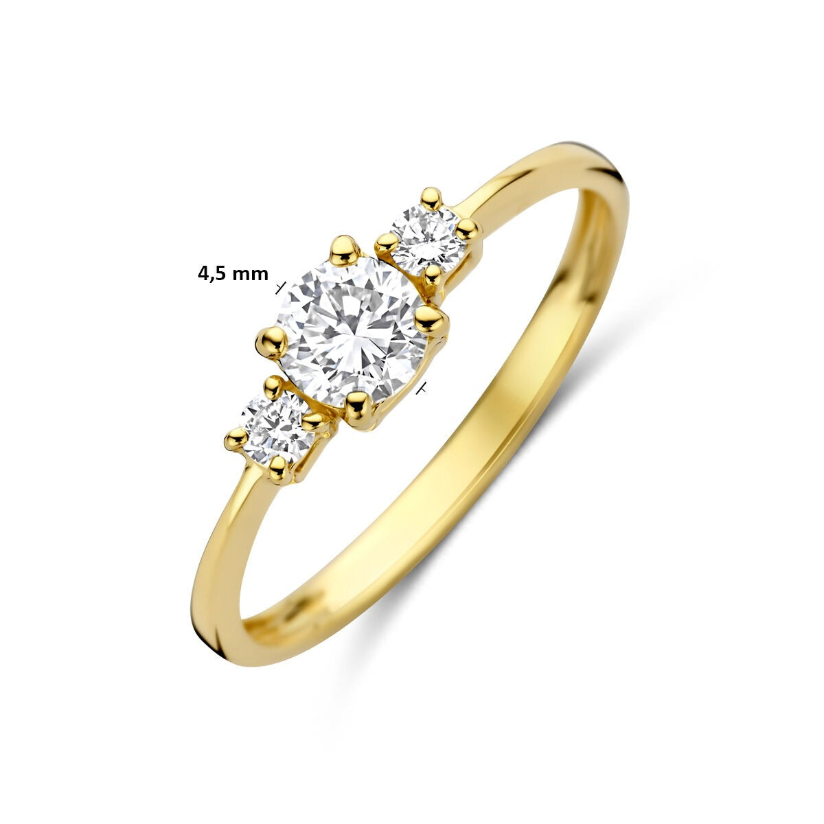 14K Gelbgoldring mit im Labor gezüchtetem Diamanten