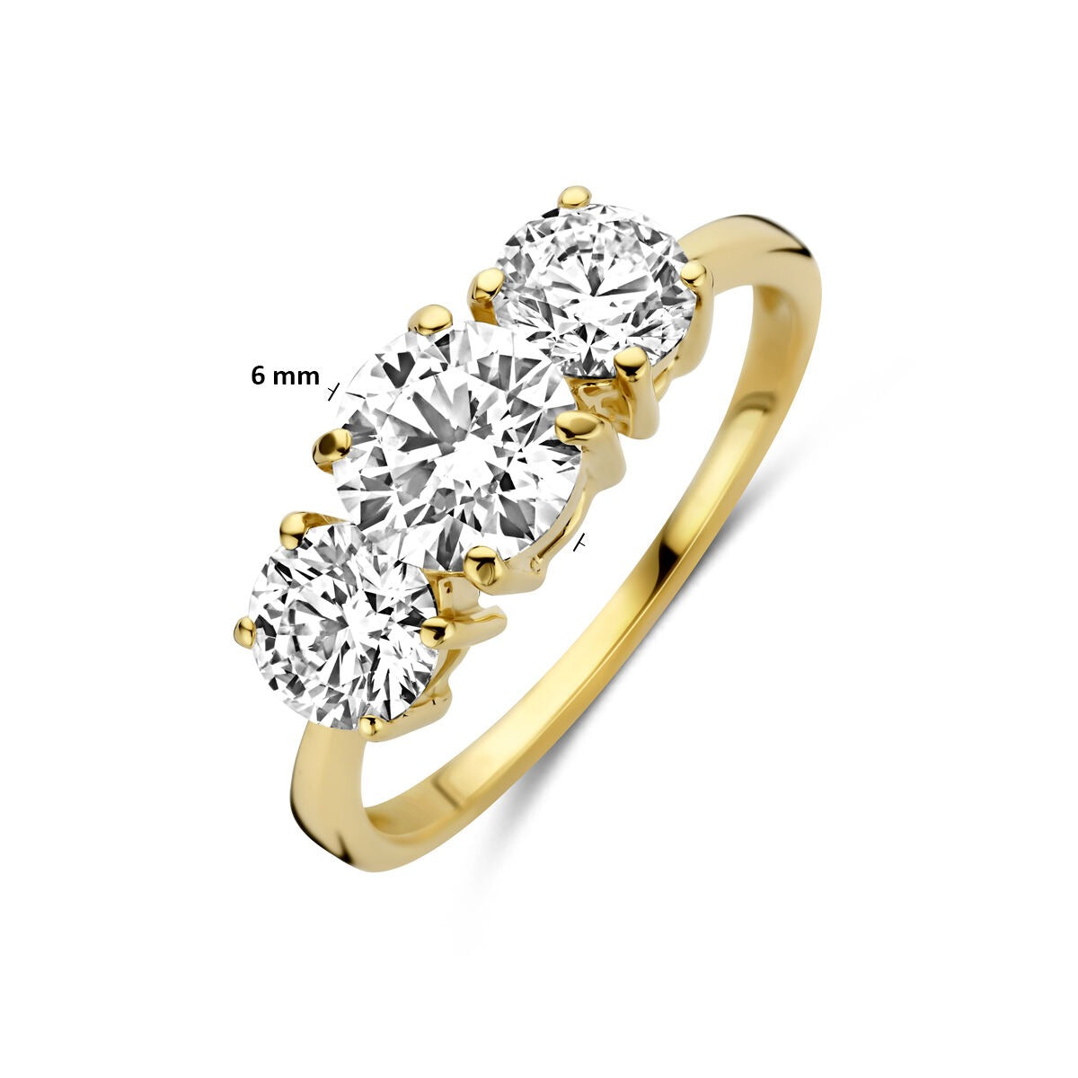 14 Karat Gelbgoldring mit im Labor gezüchtetem Diamant – inklusive Zertifikat