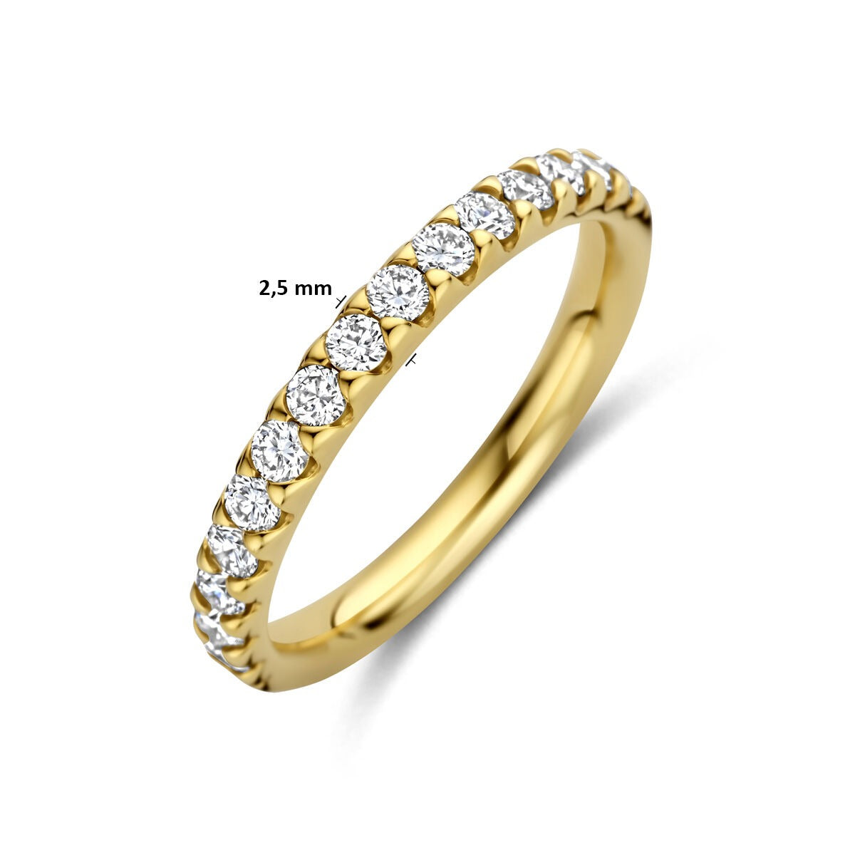 Goldener Damenring mit im Labor gezüchtetem Diamanten – 14 Karat Gelbgold