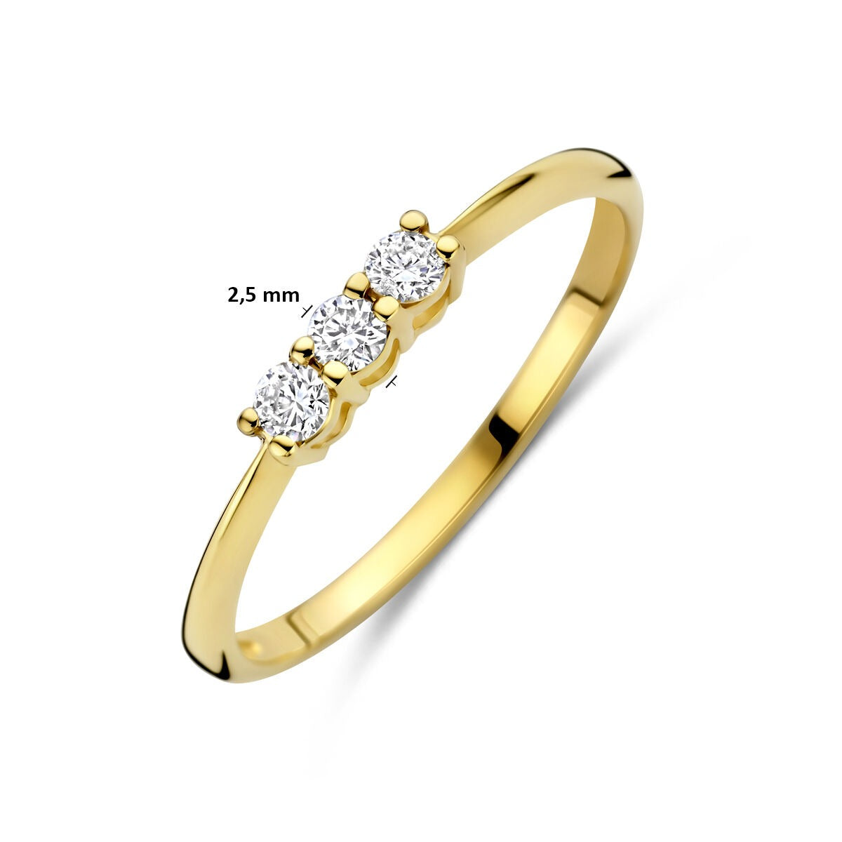 14K Gelbgoldring mit im Labor gezüchtetem Diamant