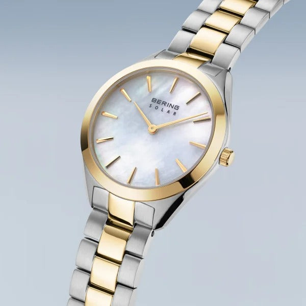 Bering Damenuhr – Solar, bicolor Silber-Gold