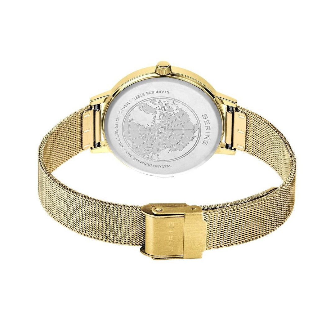 Bering Damenuhr goldfarbenes Zifferblatt 13434-333