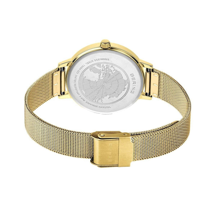 Bering Damenuhr goldfarbenes Zifferblatt 13434-333