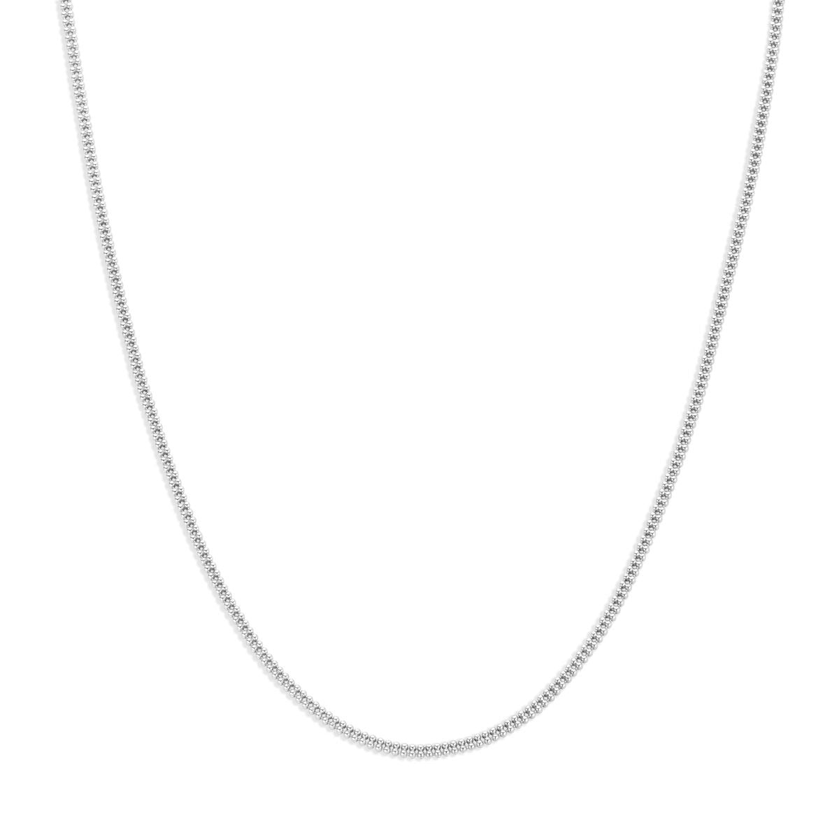 Gerhodiniertes 925 Silber Popcorn-Collier mit feiner, flexibler Struktur