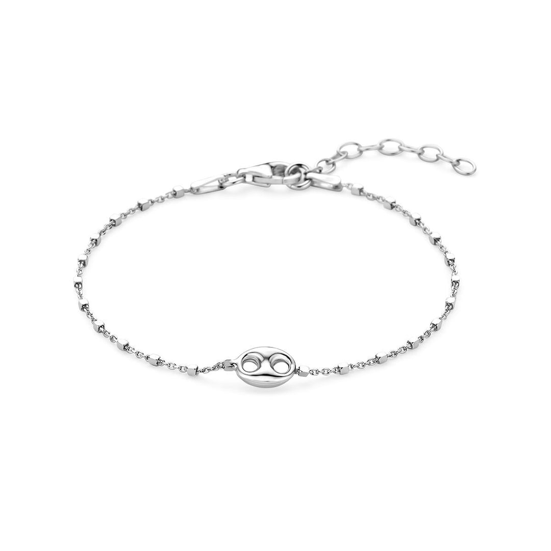 Rhodiniertes 925er Silber Kaffeebohnen Armband