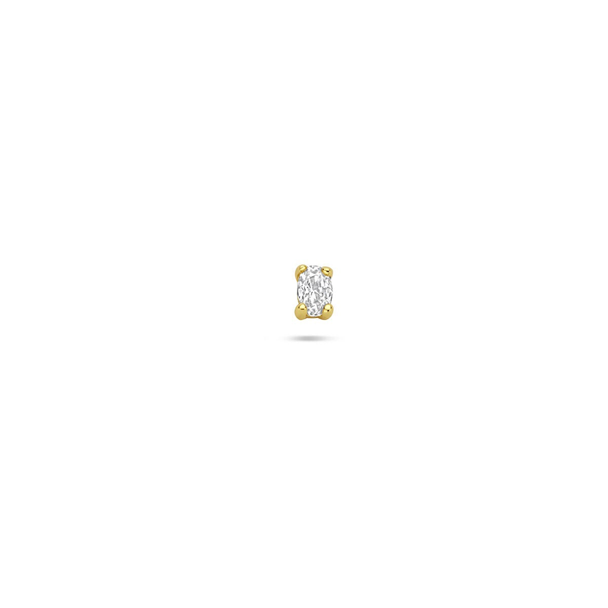 Vergoldetes 925 Silber Flat Back Piercing mit ovalem Zirkonia