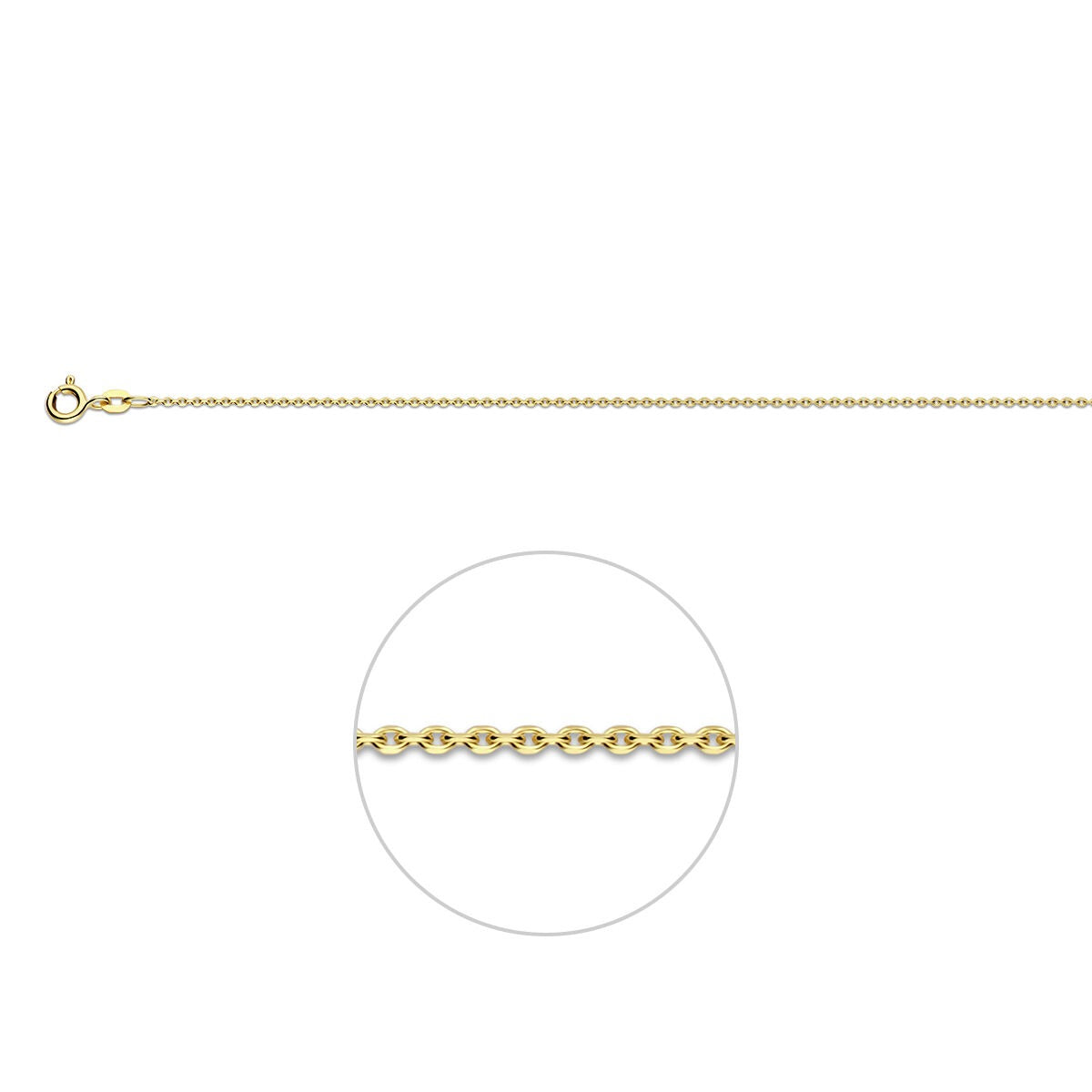 Kette aus 9 Karat Gold mit diamantierten Anker-Gliedern