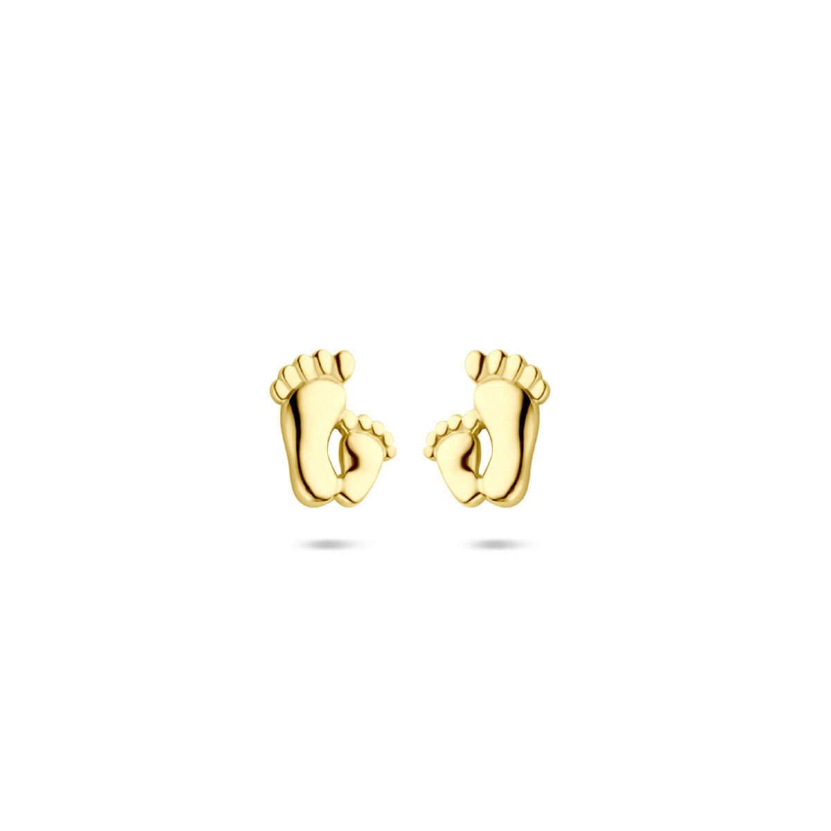 14k gelbgoldene Ohrstecker in Form von Babyfüßen