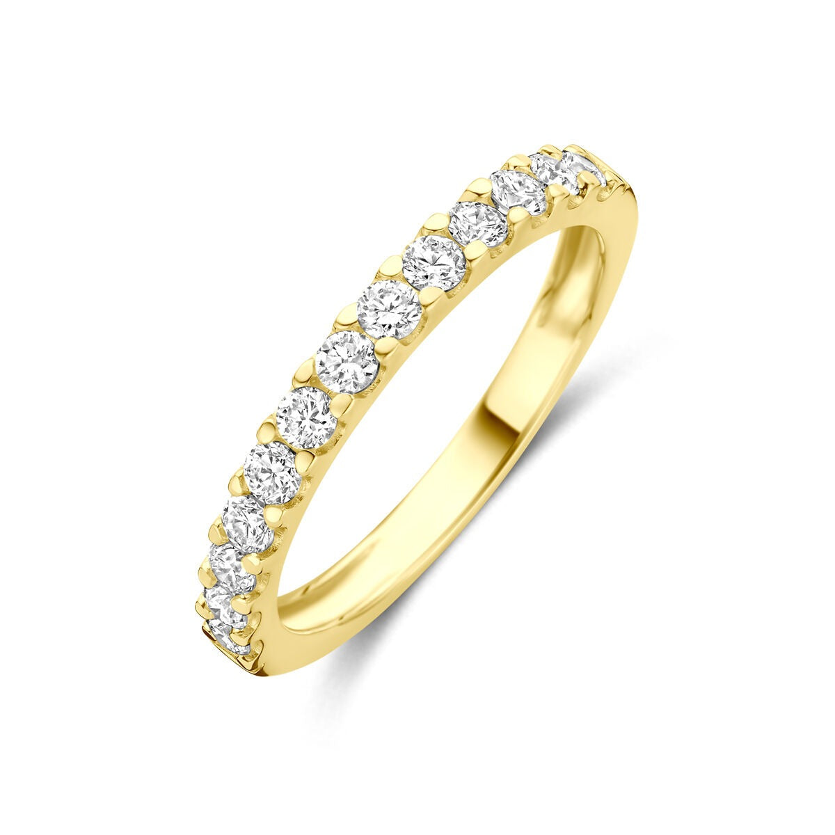 Ring aus 14k Gelbgold mit 0,50 ct lab-grown Diamanten in einer durchgehenden Reihe