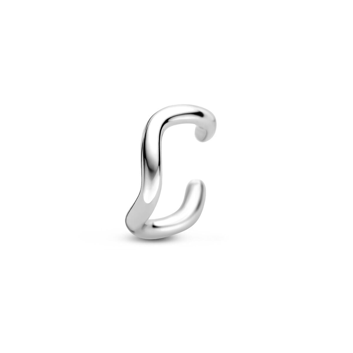 Zierlicher ear cuff aus rhodiniertem 925 Silber mit geschwungener Form