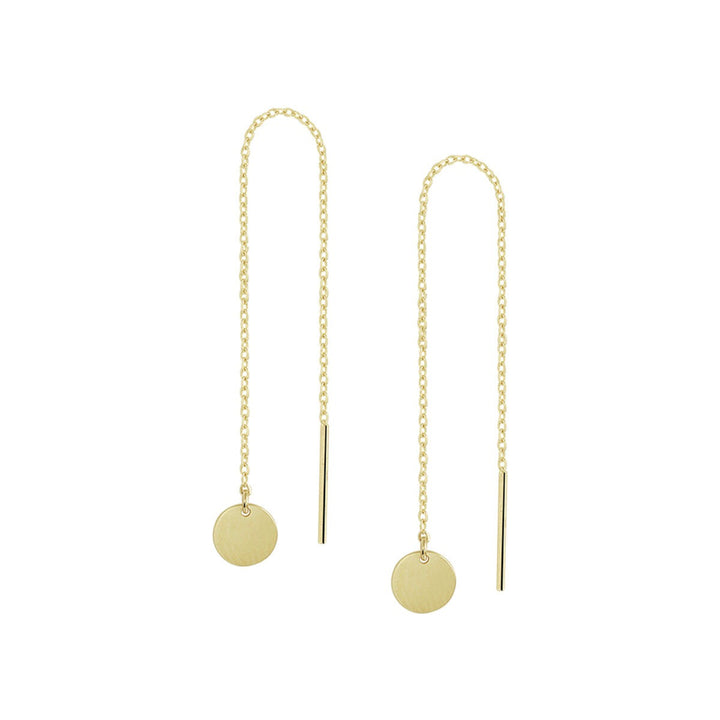 Durchsteckohrringe, rund, 14K Gelbgold