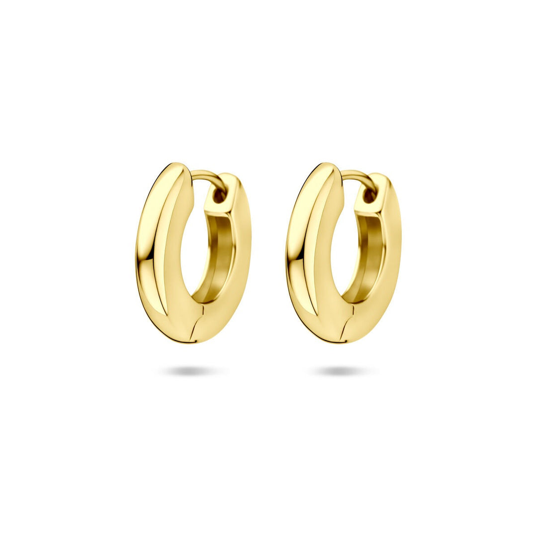 Vergulde zilveren klapoorringen – 925 zilver met geelgoudkleurige plating 15,5 mm