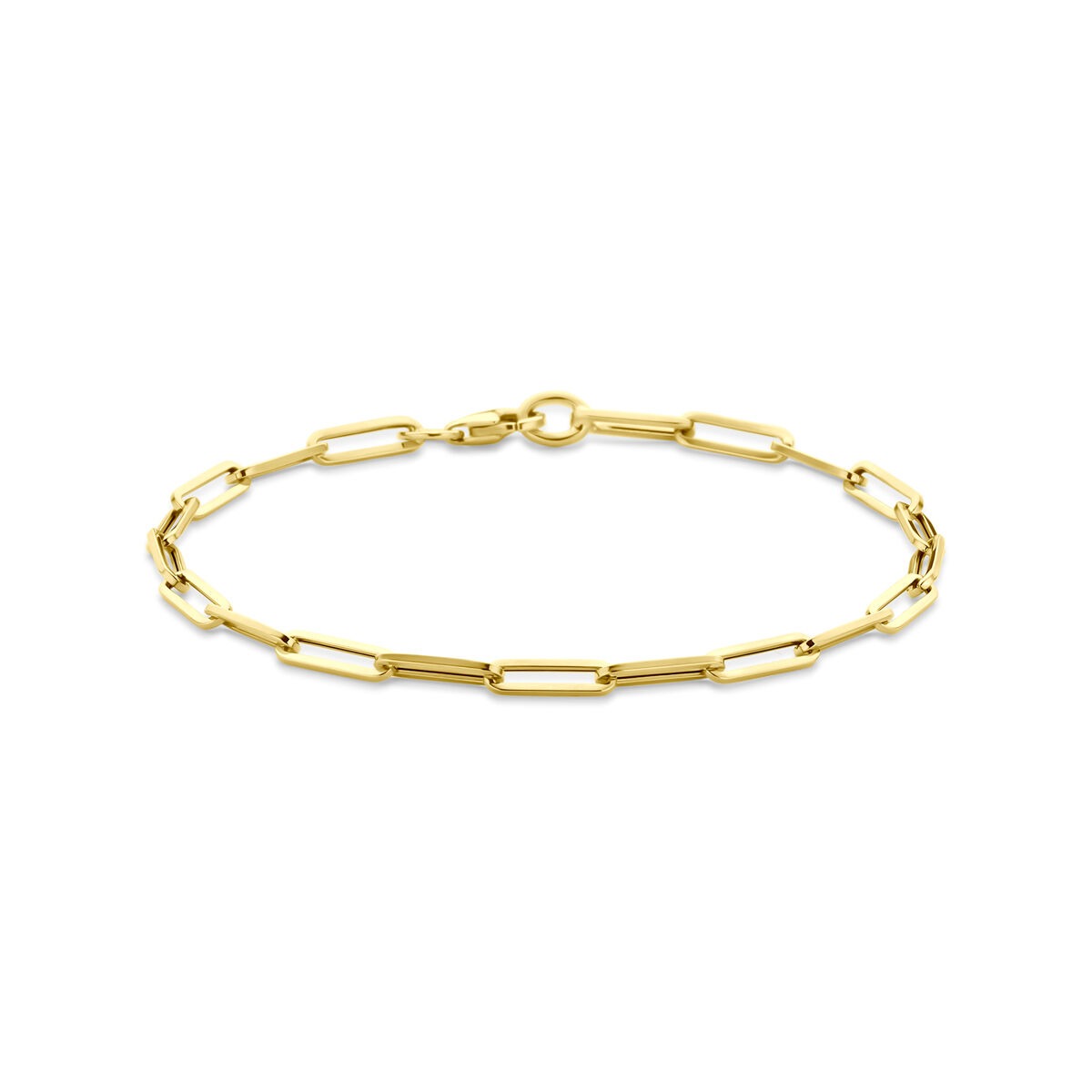 Armband aus 9k Gold mit Paperclip-Design, 19 cm lang