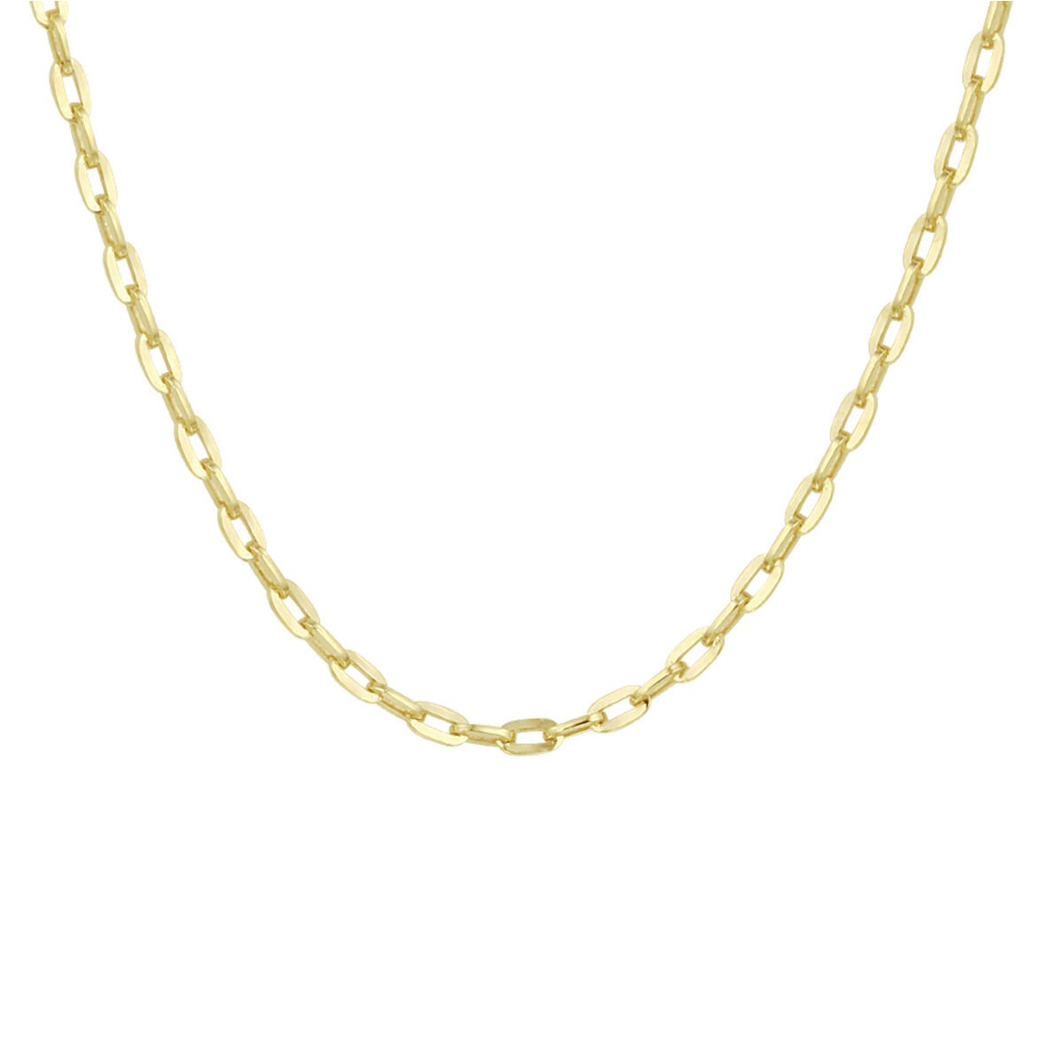 14k gelbes Goldkette mit Ankerdesign und ovalen Gliedern