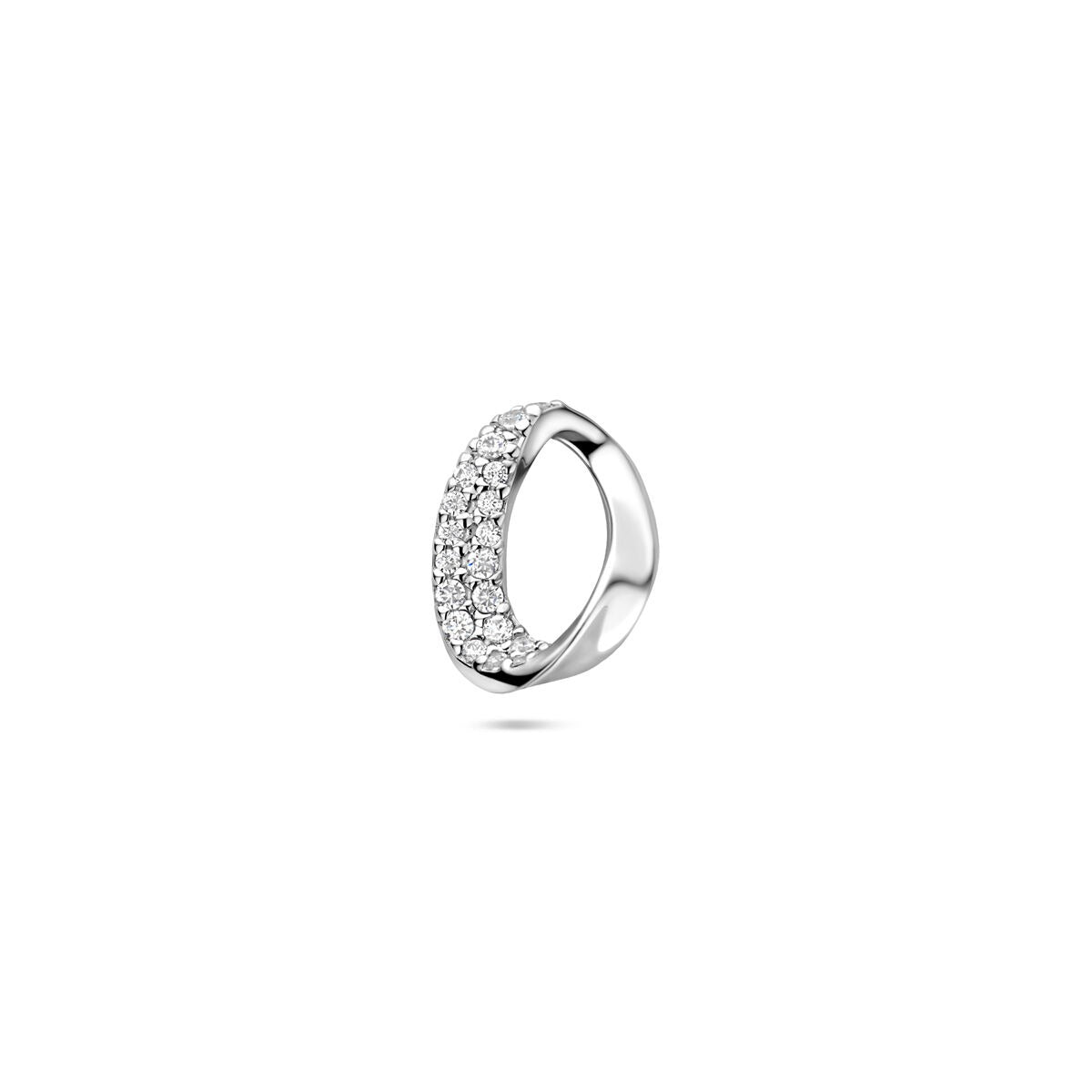 Hänger aus rhodiniertem 925 Silber mit Zirkonia-Steinen in ovaler Form