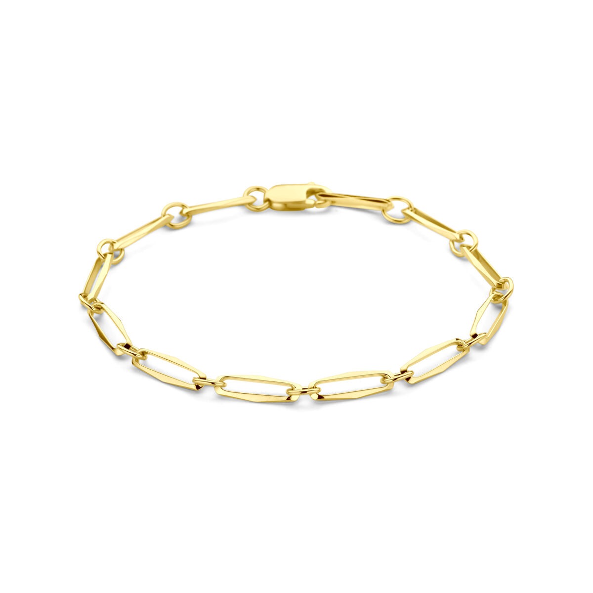 Armband aus 14k gelbem Gold mit 4,5 mm breiten Gliedern in ovaler Form