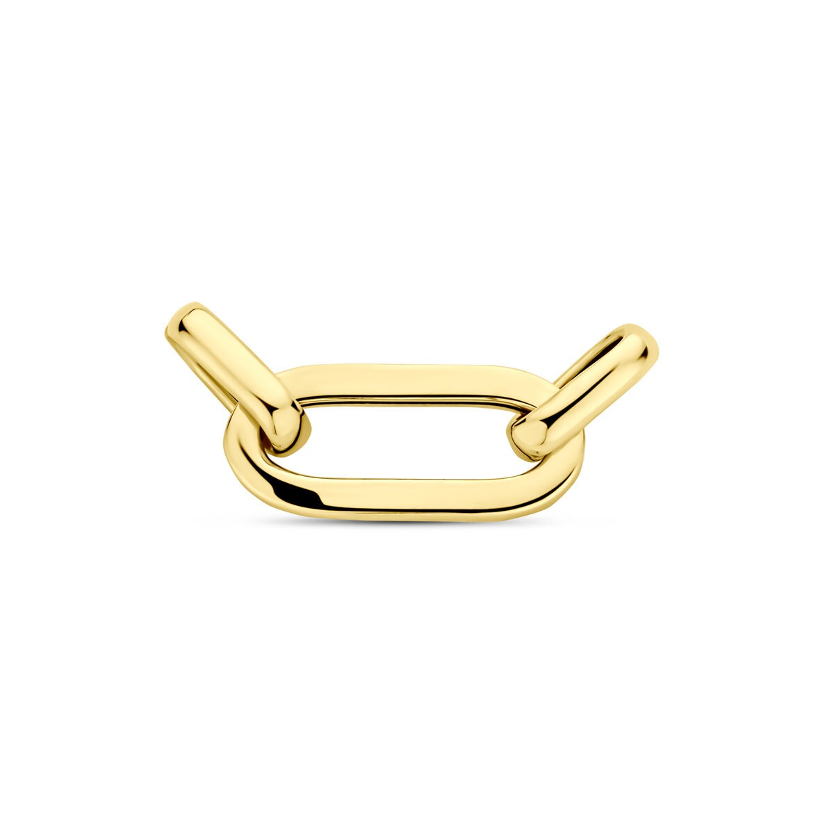 14k gelbgoldenes Gliedstück für Kordel mit ovaler Form und glänzender Oberfläche