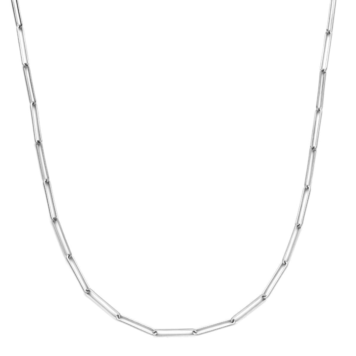 Gerhodiniertes Silber-Anker-Collier mit einer Länge von 45 cm und einer Breite von 3,6 mm