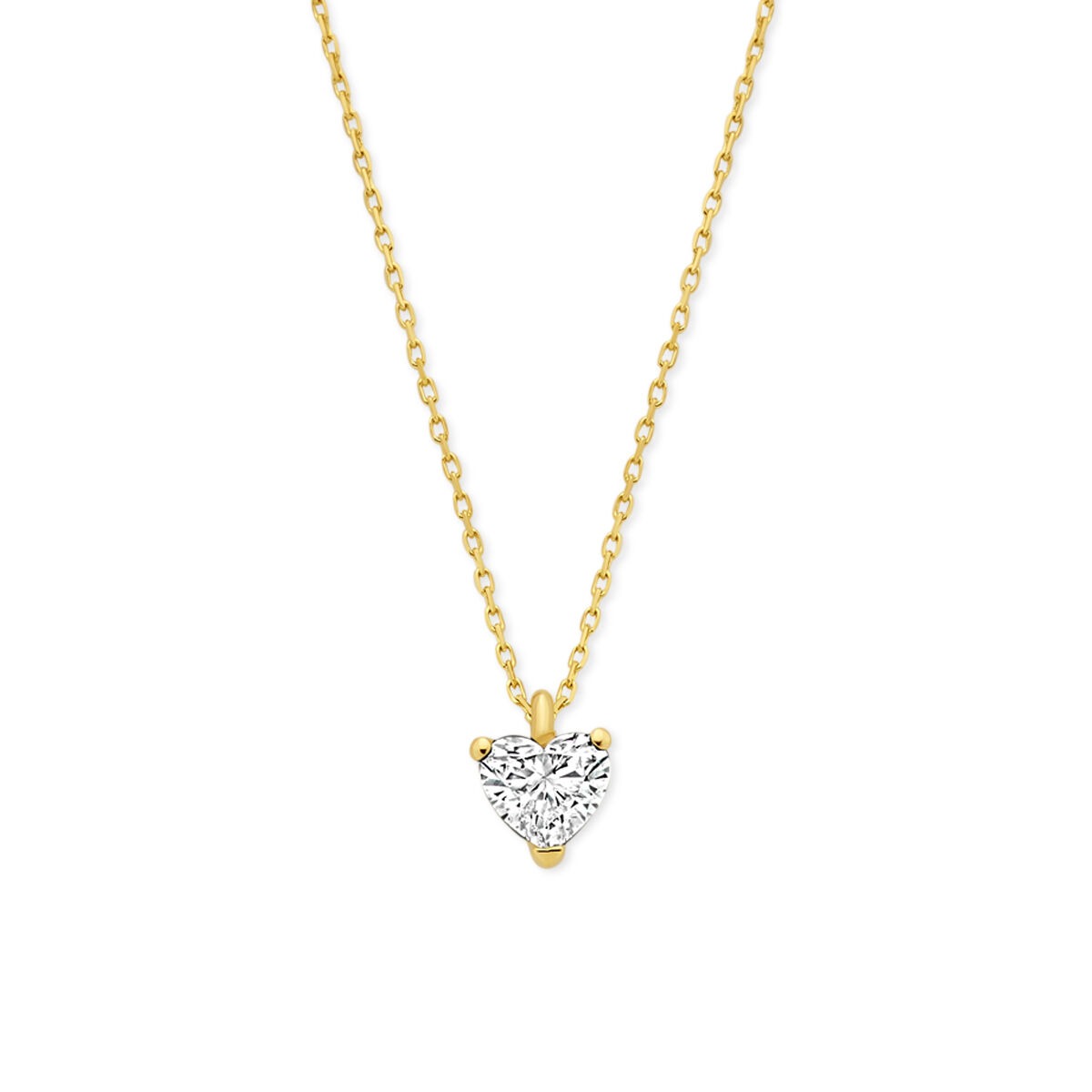 Halskette aus 14k Gelbgold mit herzförmigem lab-grown Diamanten 1,00 ct