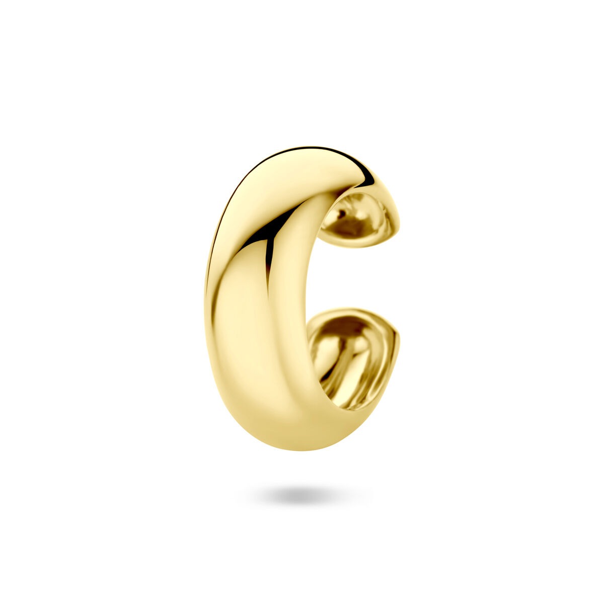 Vergoldeter Silber-Earcuff mit geschwungener Form und glänzender Oberfläche