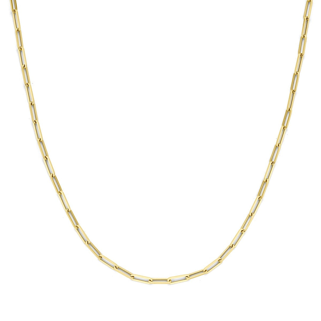 9k geelgoudkleurig paperclip collier – 45 cm