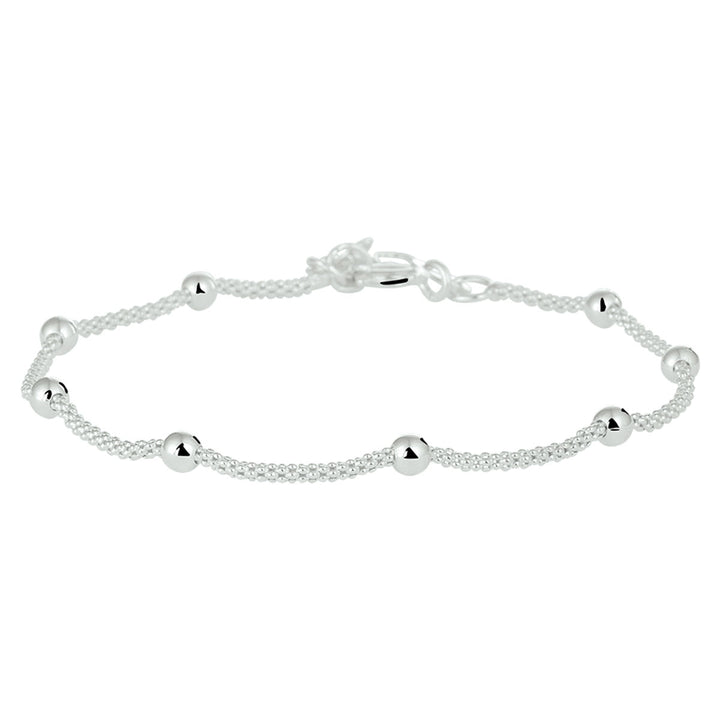 Armbandkugeln 3,0 mm 18 + 3 cm silberweiß
