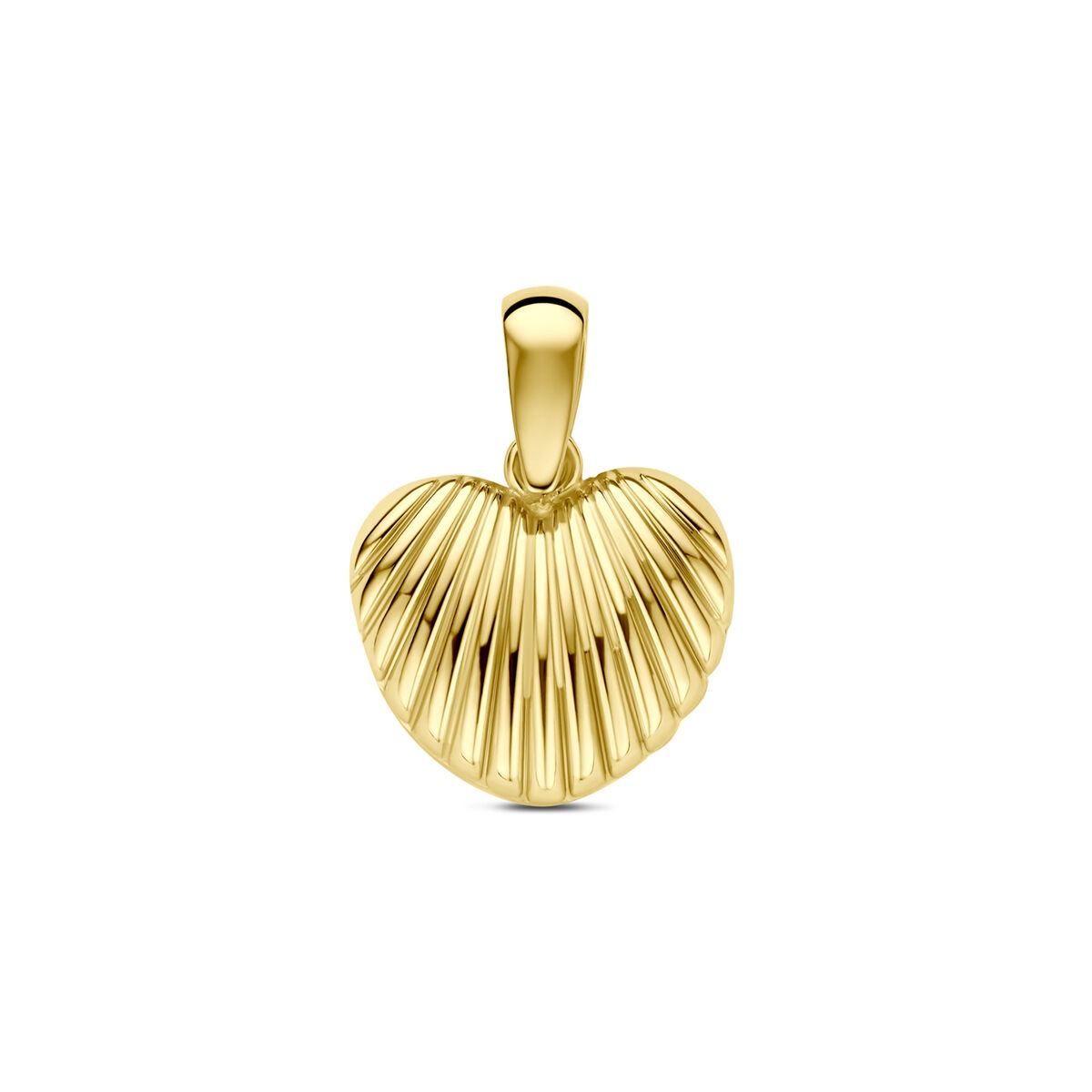 Herzanhänger aus 14k Gelbgold mit geriffelter Oberfläche