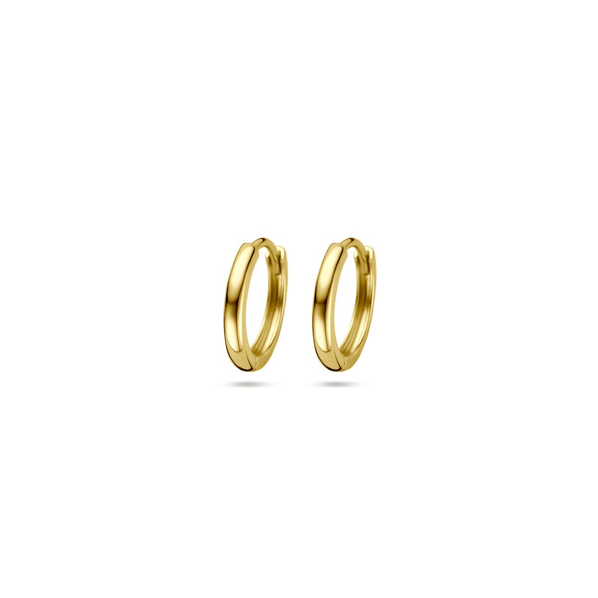 Kleine Klapp-Ohrringe aus Gelbgold mit glänzender Oberfläche