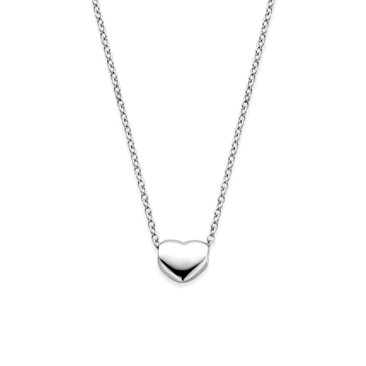 Collier aus rhodiniertem 925 Silber mit herzförmigem Anhänger