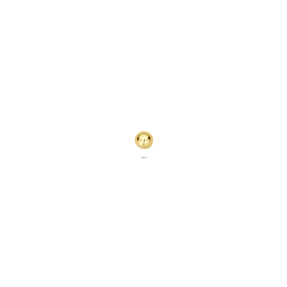 Flache Piercingkugel aus 14K Gelbgold mit einem Durchmesser von 2 mm