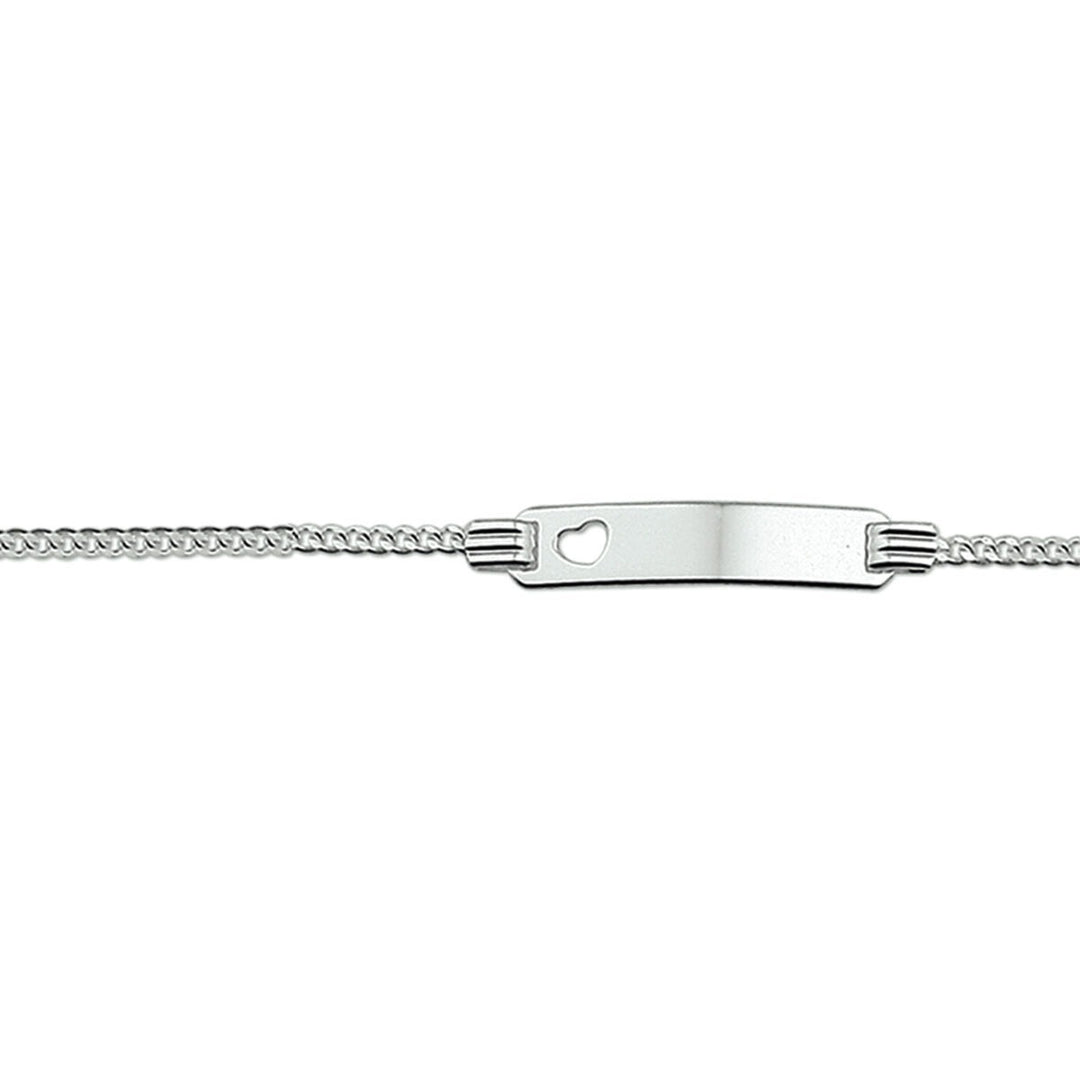 Gravurarmband Herz Panzerplatte 4,8 mm Silber rhodiniert