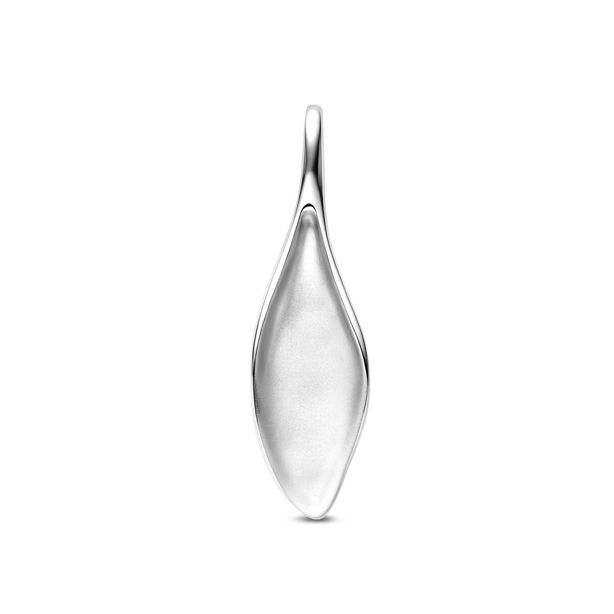 Hänger aus rhodiniertem 925 Silber in geschwungener, ovaler Form