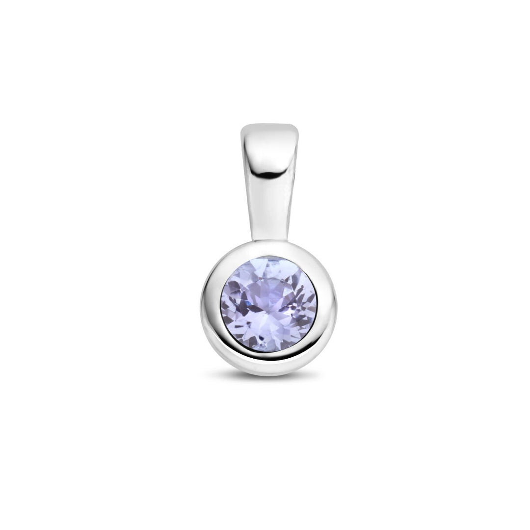 Anhänger mit Geburtsstein, Silber rhodiniert