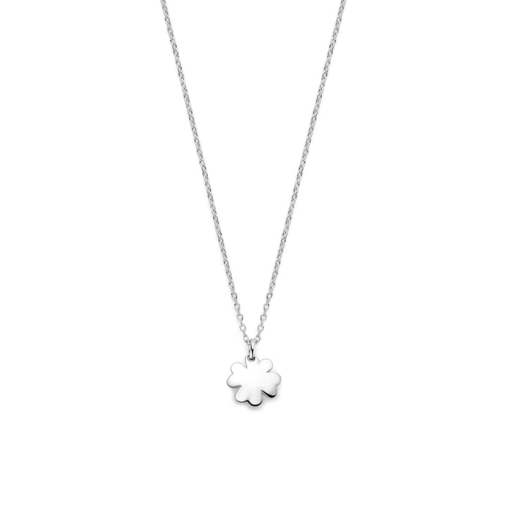 Gerhodineerd 925 zilveren ketting met klaver