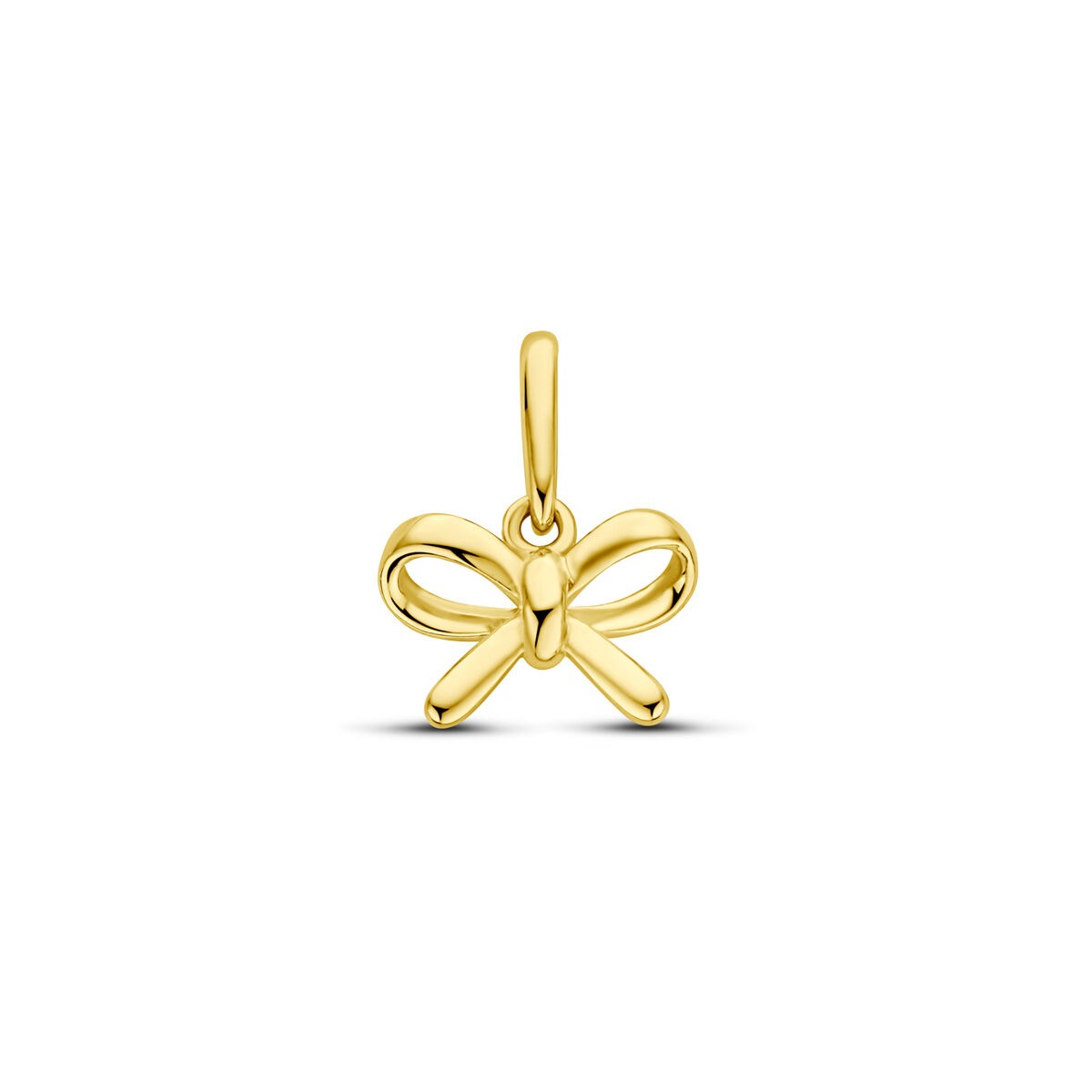 Hänger aus 14k Gelbgold in Form einer Schleife mit glatter Oberfläche