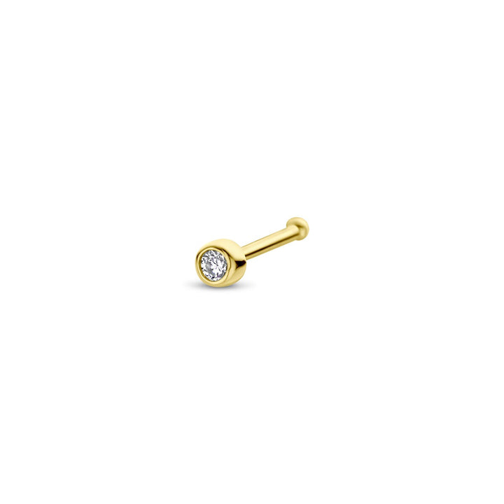 Nasenstecker Zirkonia Kugel 14K Gelbgold