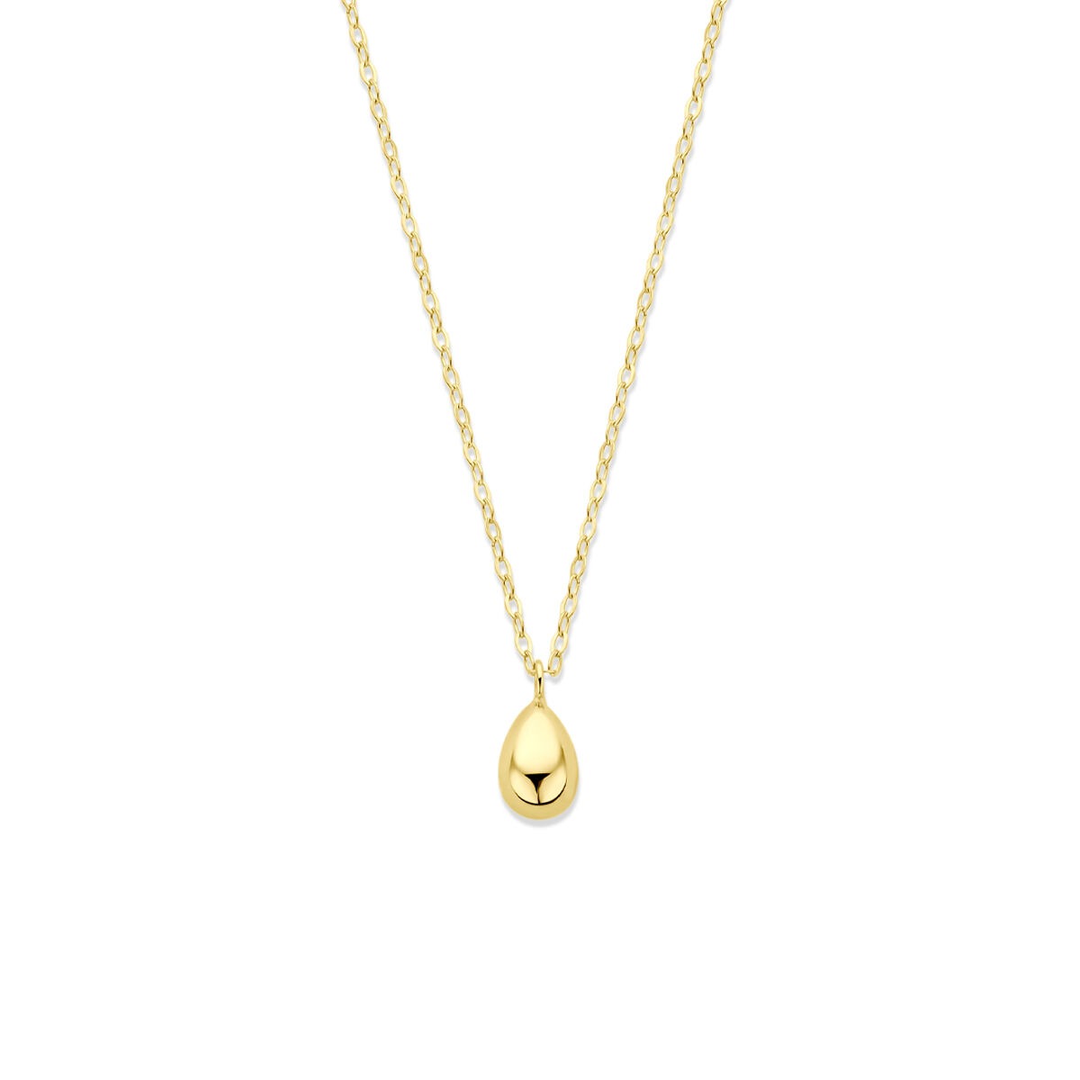 9-karätige gelbgoldene Kette mit tropfenförmigem Anhänger