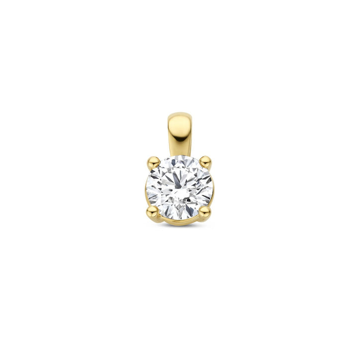 Gouden hanger met lab grown diamant – 14k geelgoud briljant geslepen