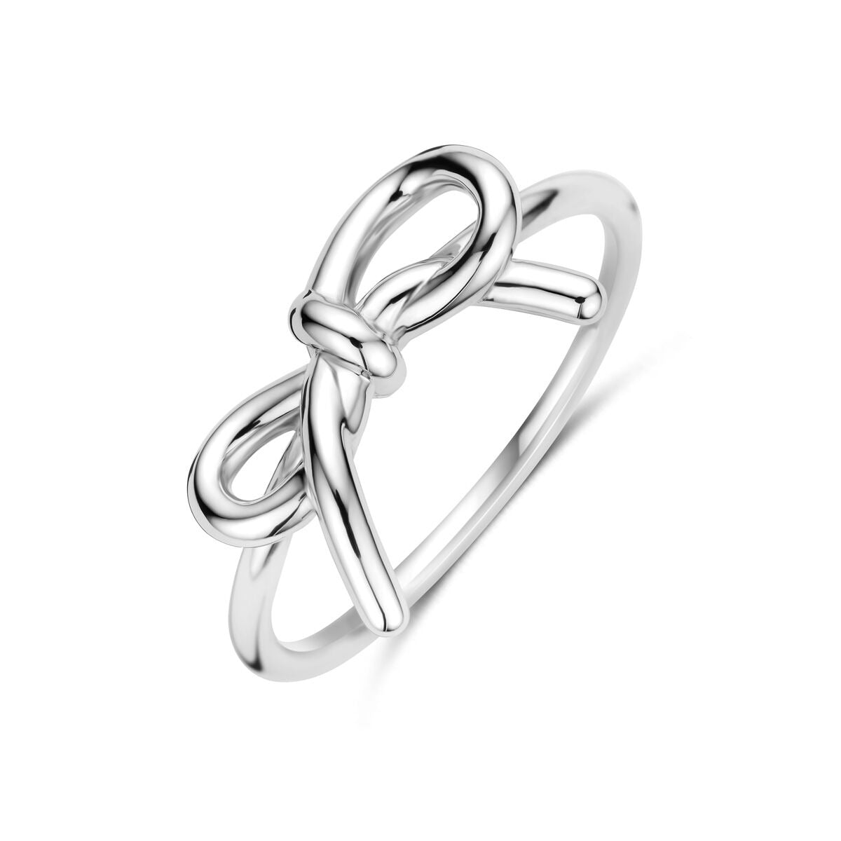 Ring aus rhodiniertem 925 Silber in Form einer Schleife