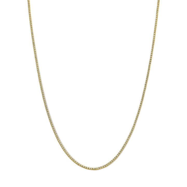 Tennishalskette Diamant 2,00 ct H SI 1,9 mm 42 cm 14 K Gelbgold