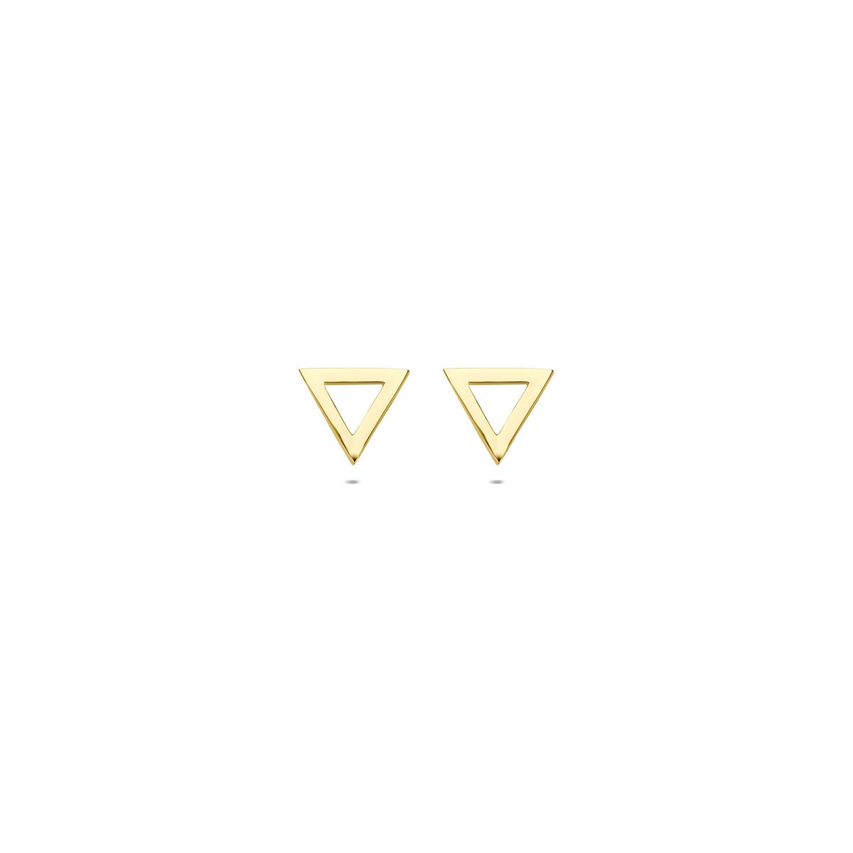 Dreieckige Ohrstecker aus 9 Karat Gelbgold mit offener Form