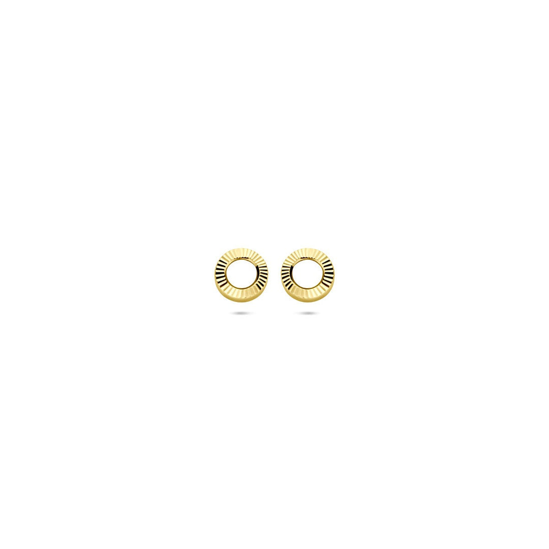 14k Geelgouden oorknoppen rond 4.5mm