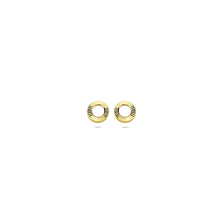14k Geelgouden oorknoppen rond 4.5mm