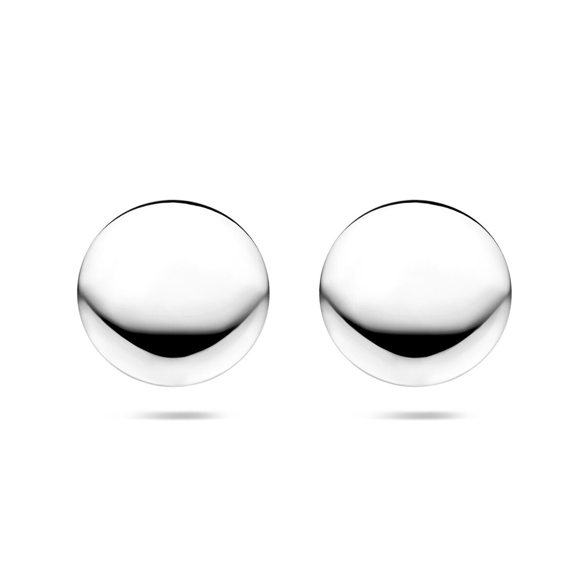 Runde Ohrstecker aus rhodiniertem 925 Silber mit glänzender Oberfläche