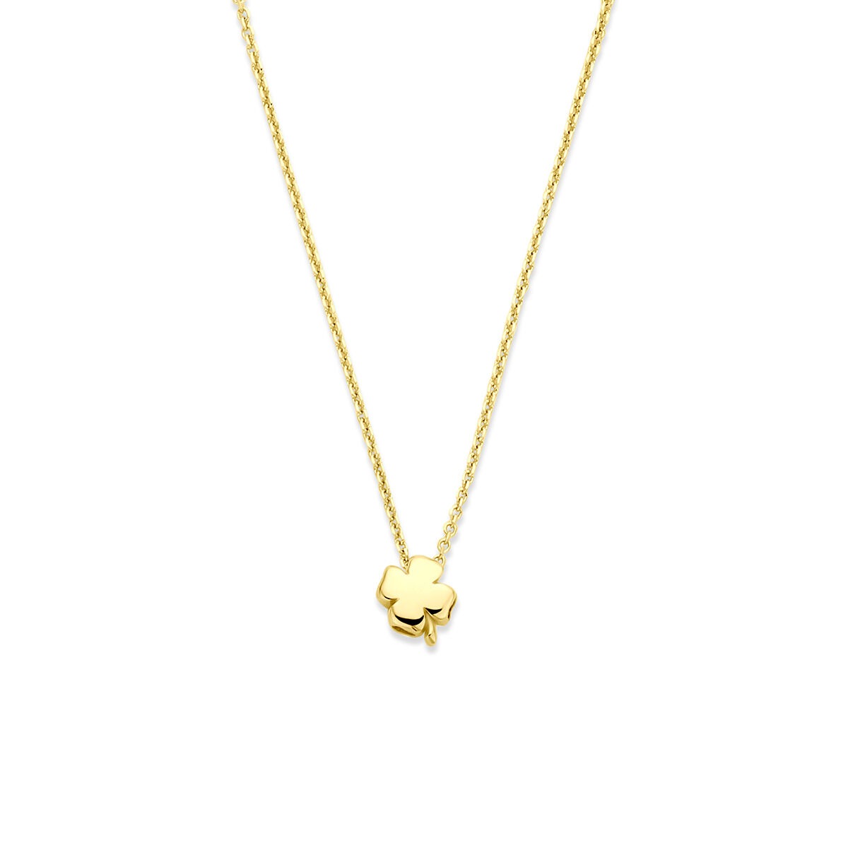 Kette aus 14k Gelbgold mit einem vierblättrigen Kleeblatt-Anhänger